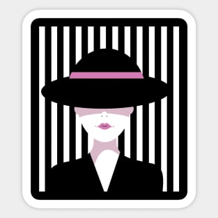 woman in hat retro  design Sticker